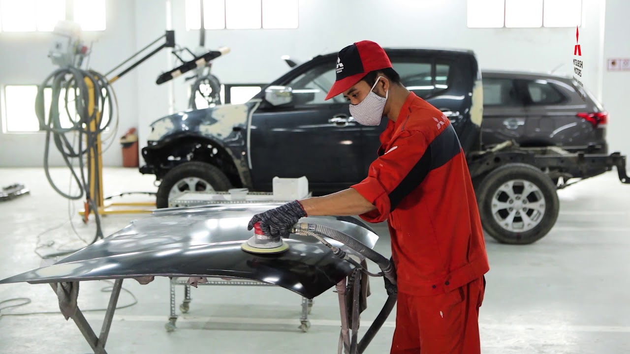 Công nghệ sơn gốc nước tại xưởng dịch vụ Mitsubishi Quảng Bình | Mitsubishi Kim Liên Quảng Bình