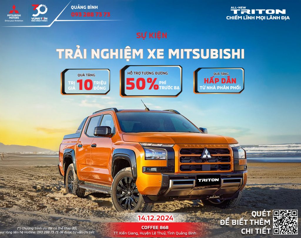 CHƯƠNG TRÌNH TRẢI NGHIỆM XE MITSUBISHI TẠI LỆ THUỶ